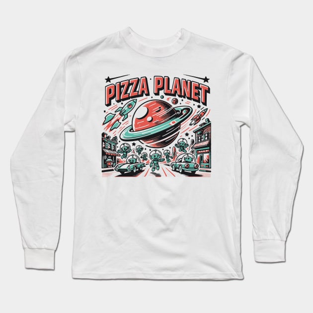 Pizza Planet Tribute - Fan Movie Theater Pizza Planet Movie Tribute - Pizza Planet best Tribute and Designs Piza Pitza Pitsa Planet Tribute - Pizza Lover Pizza Slice - Pizza and Chill Long Sleeve T-Shirt by TributeDesigns